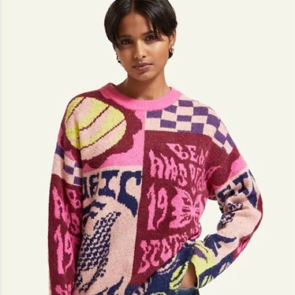 Oversized graphic jacquard sweater - SCOTCH & SODA